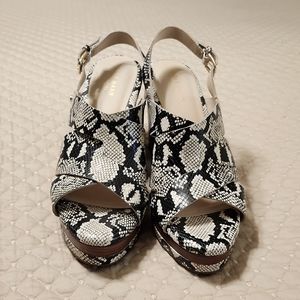 Cole Haan leather wedge sandals, size 9.5